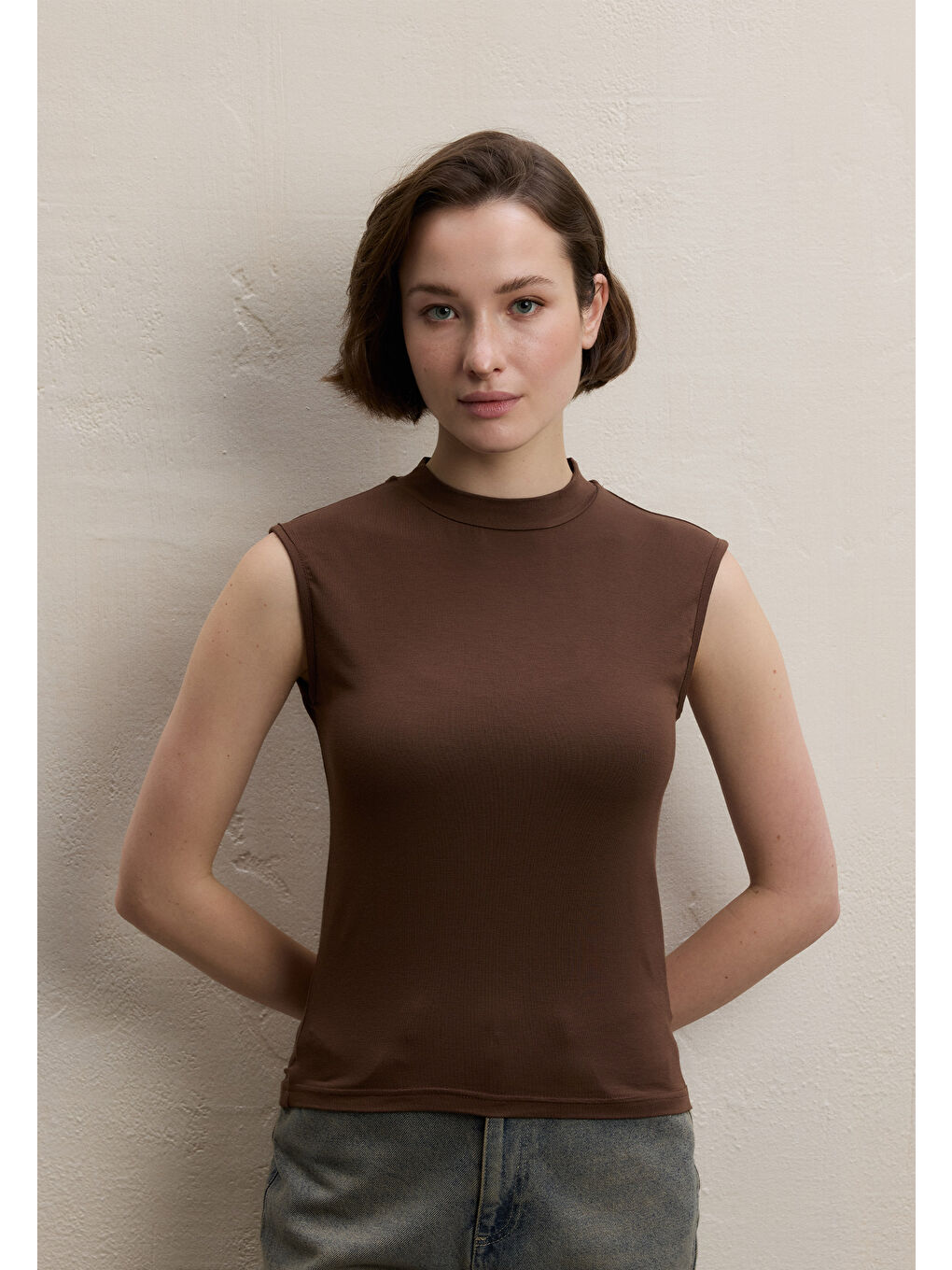 Kahverengi SIFIR KOL BAMBU BODY SICAK KAHVE-1