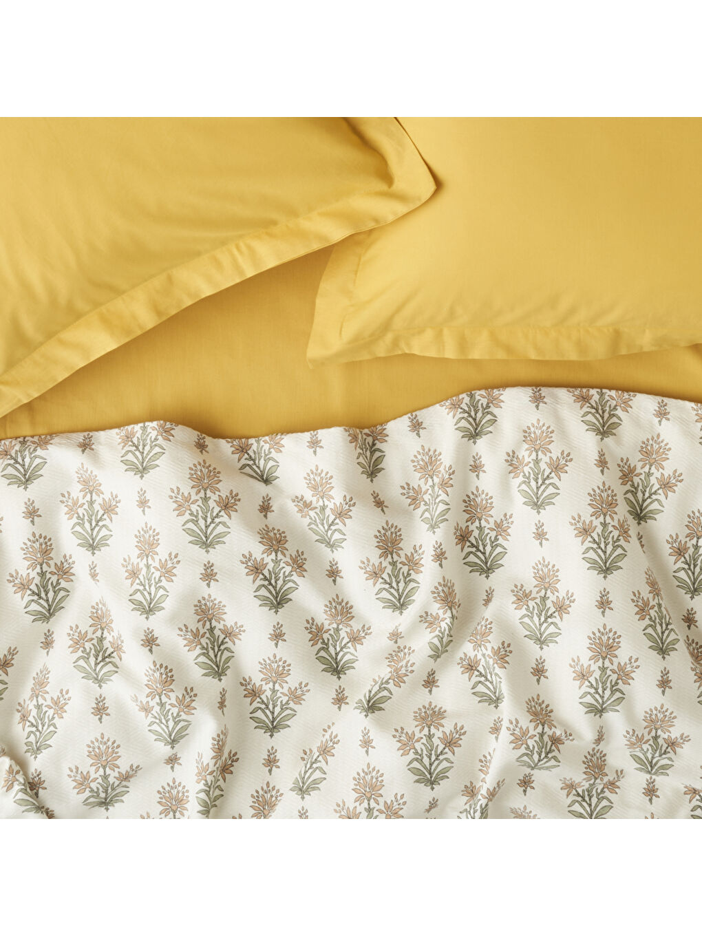 Sarı Carmen Pamuklu Tek Kişilik Pike Takımı Hardal (150x220 cm)-2