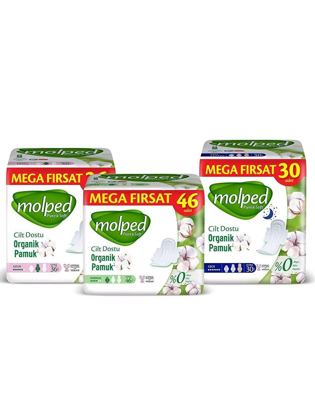 Molped Renksiz Pure Soft Hijyenik Ped Süper Mega Paket 112 Adet