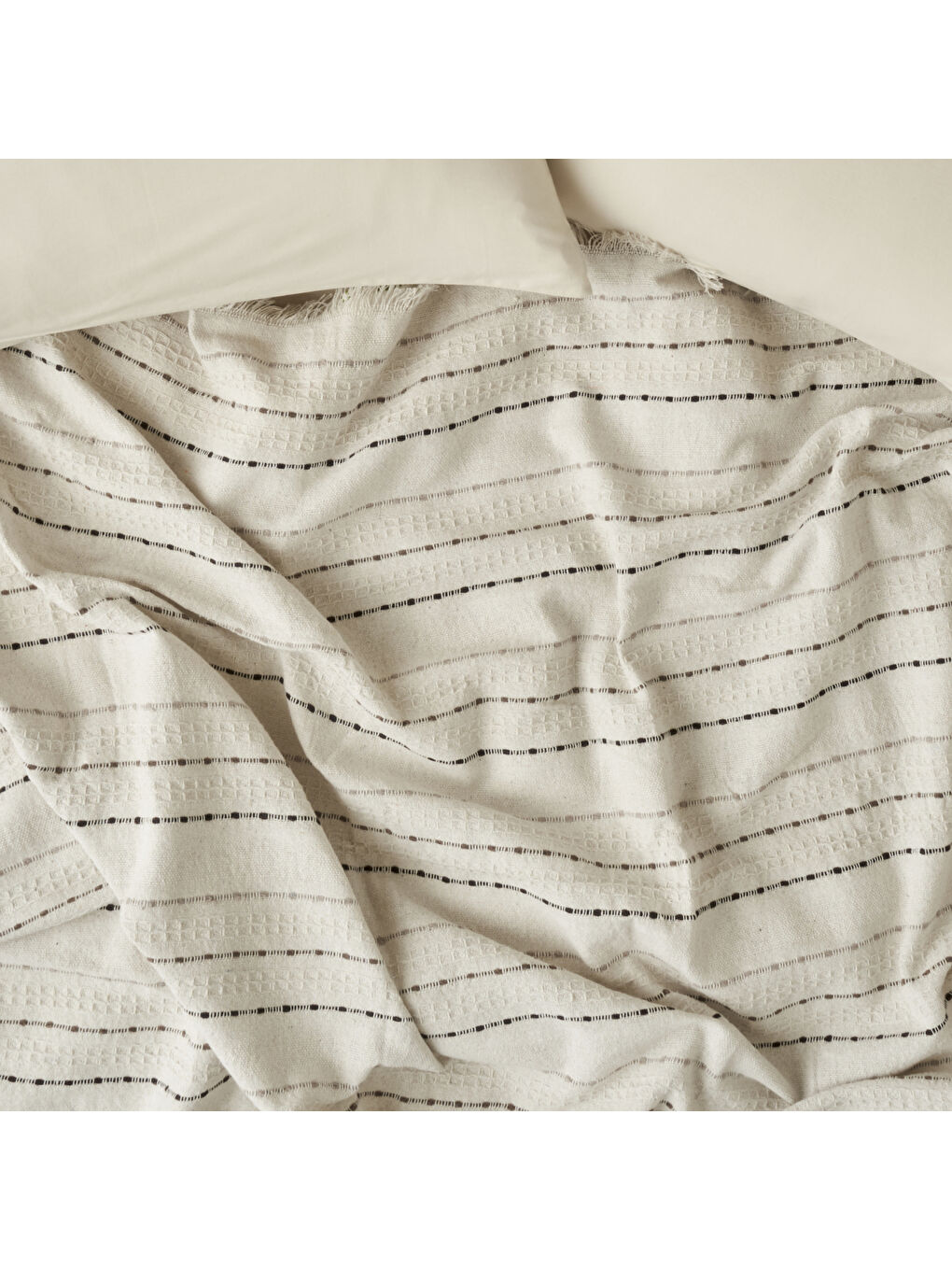 Alba Pamuklu Çift Kişilik Yatak Örtüsü Bej (200x230 cm)-1