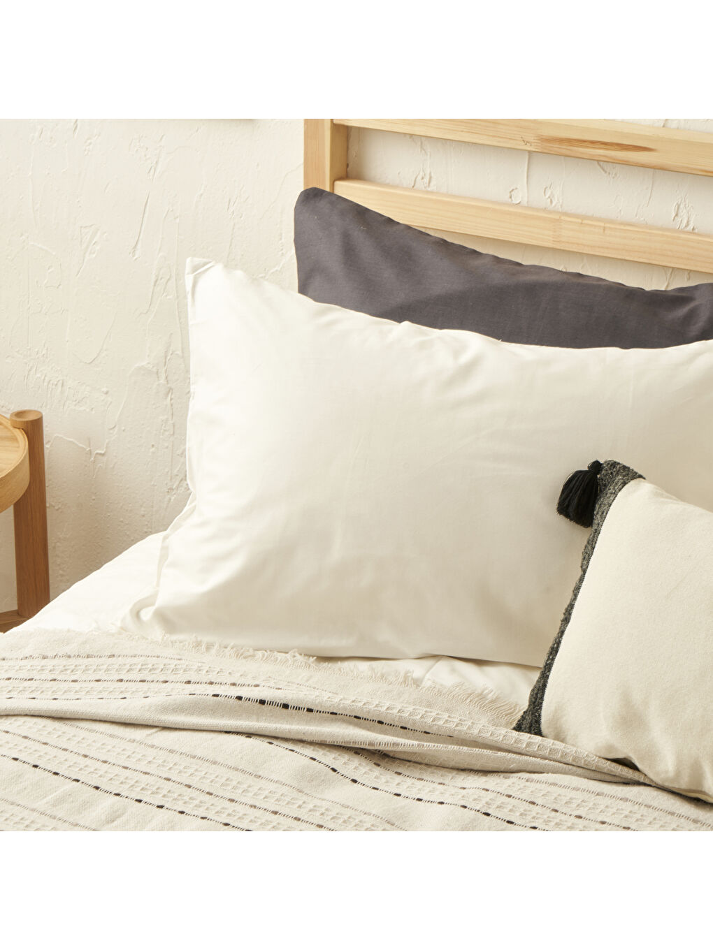 Alba Pamuklu Çift Kişilik Yatak Örtüsü Bej (200x230 cm)-2