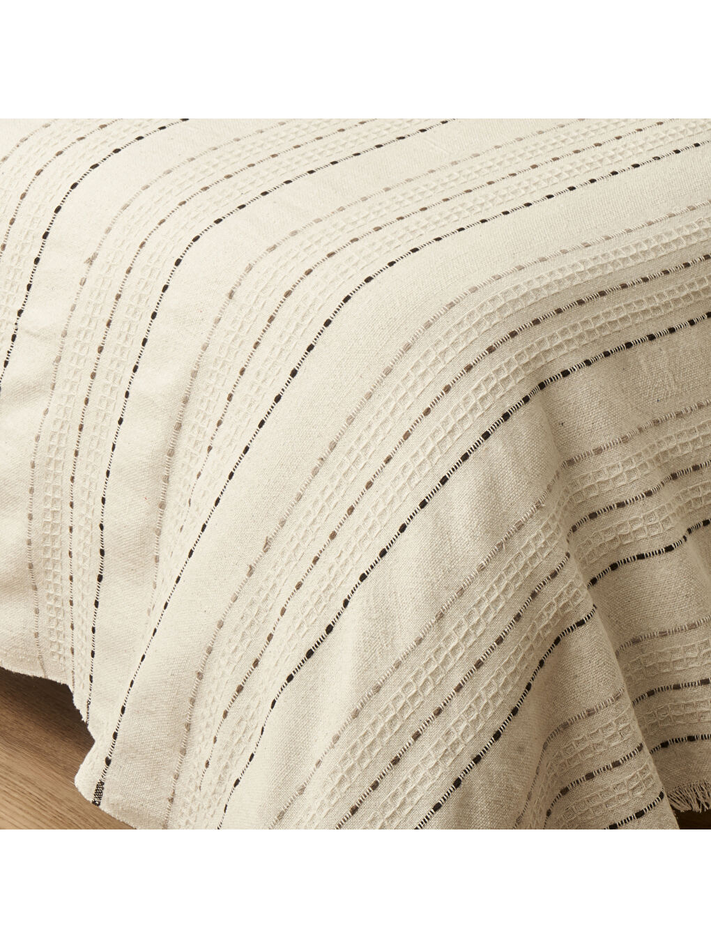 Alba Pamuklu Çift Kişilik Yatak Örtüsü Bej (200x230 cm)-3