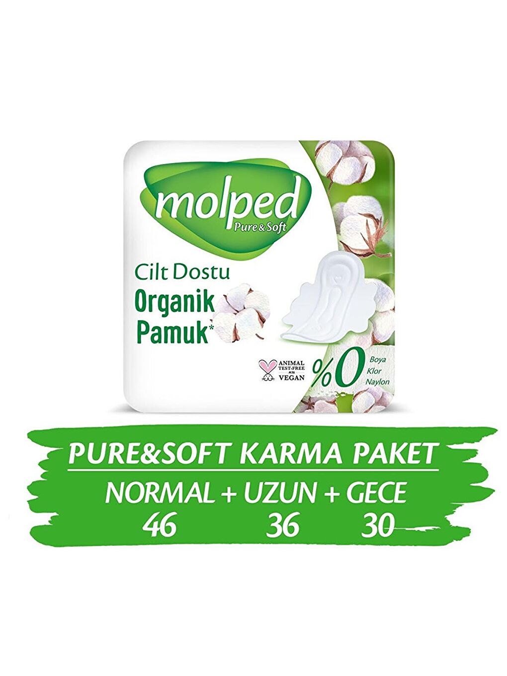 Molped Renksiz Pure Soft Hijyenik Ped Süper Mega Paket 112 Adet - 1