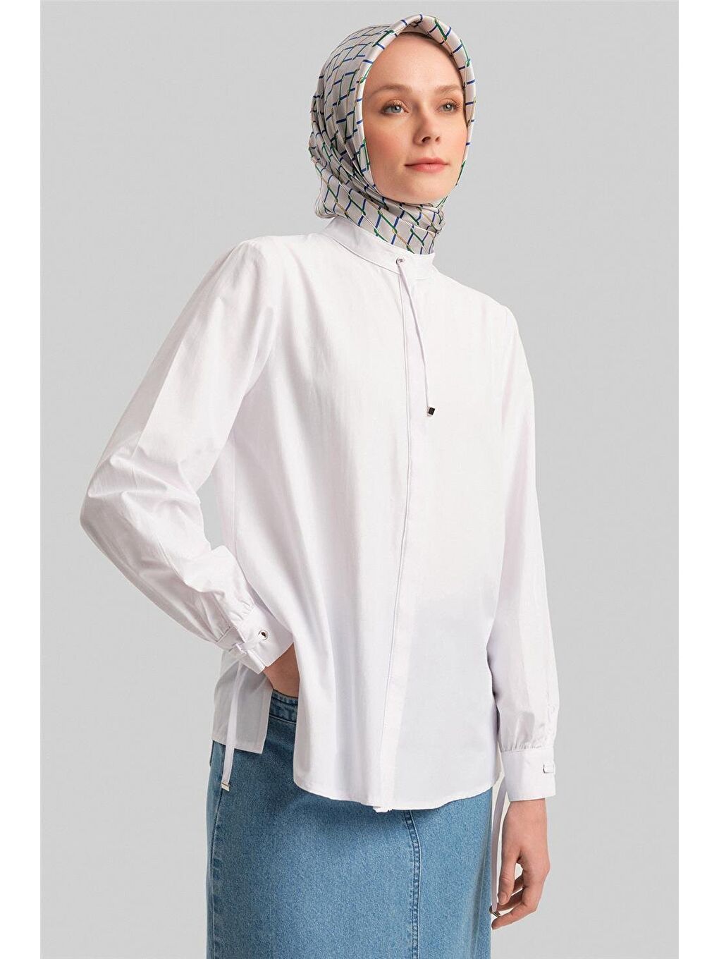 Biye Detaylı Gömlek 24Y3532 Beyaz-2