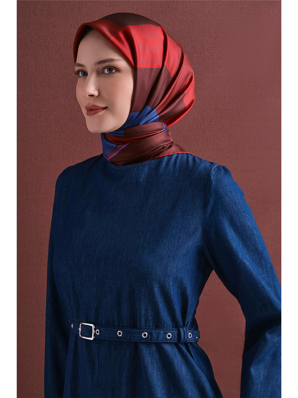Bordo Saf İpek Twill Eşarp 9610d 89-1