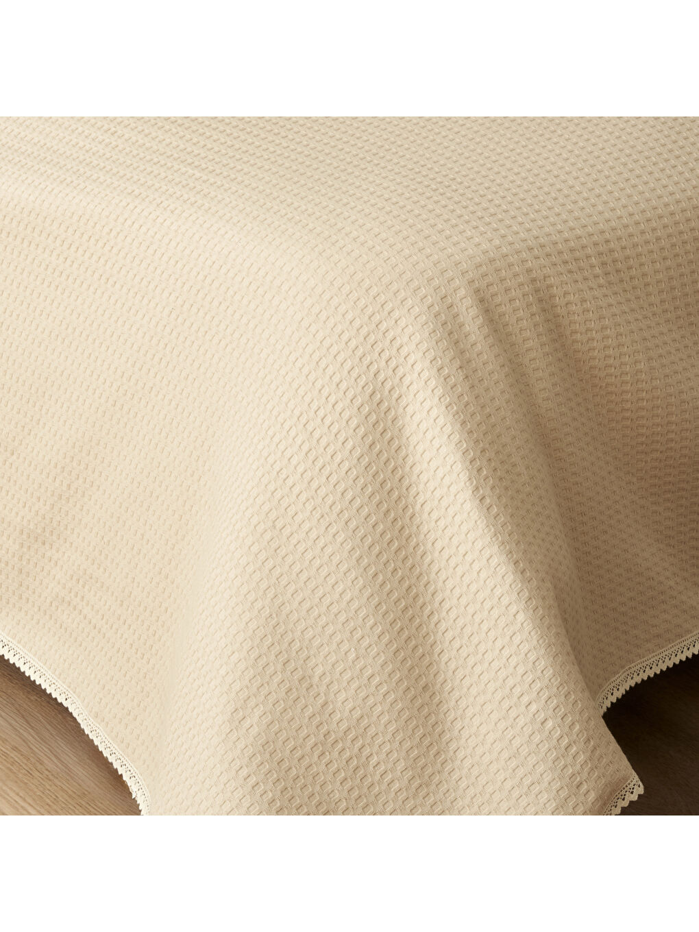 Pavia Pamuklu Çift Kişilik Pike Takımı Bej  (200x220 cm)-4