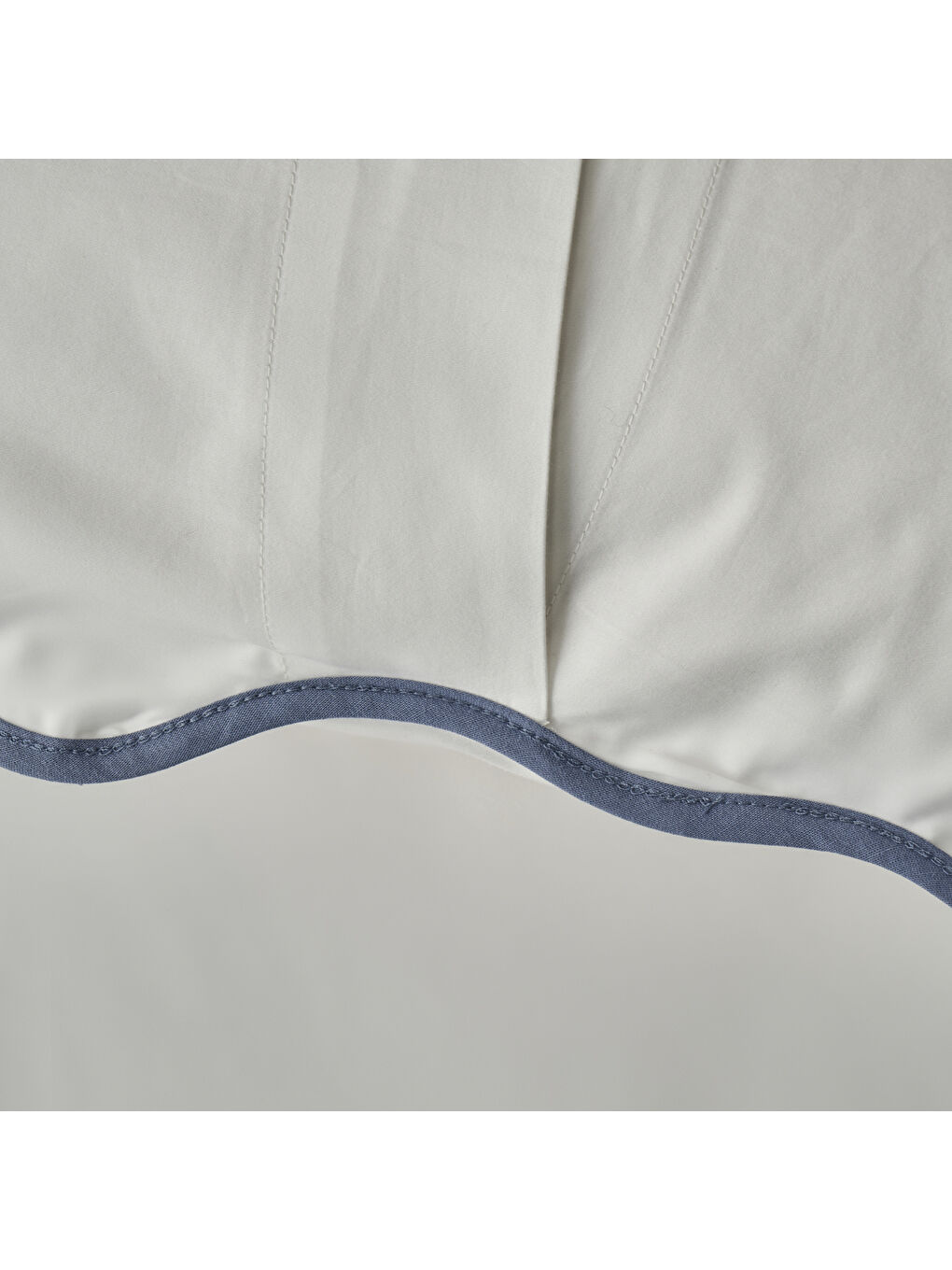 %100 Pamuk Saten Scallop King Size Nevresim Takımı Beyaz (240x220 cm)-3