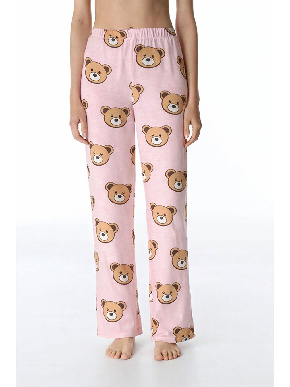 Pembe Ayı Baskılı Pijama Alt-1