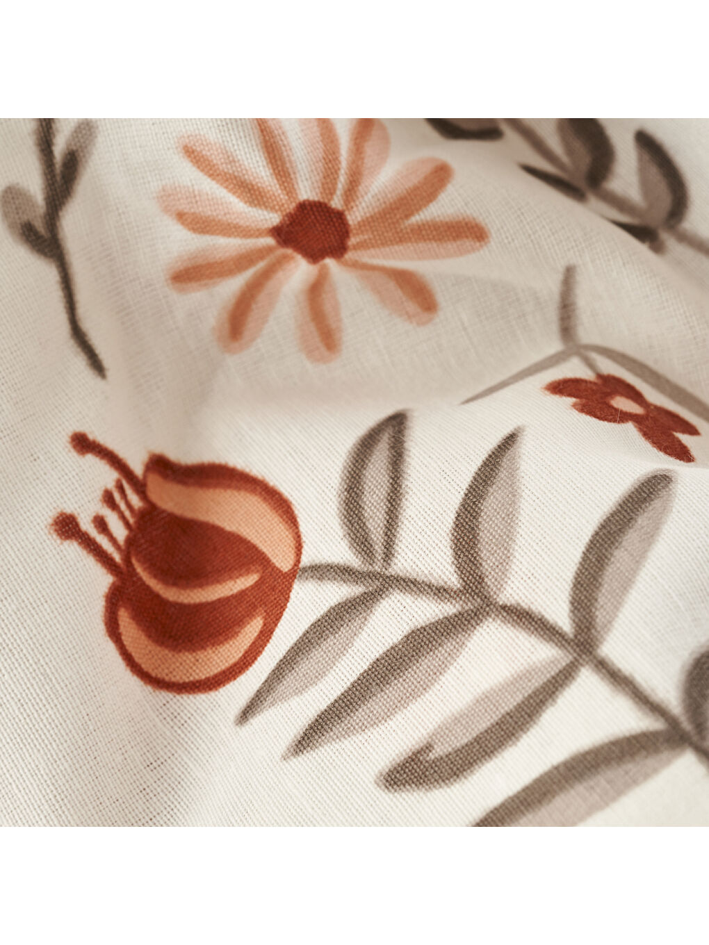 Kahverengi Florian Pamuklu Tek Kişilik Nevresim Seti Kiremit (160x220 cm)-4