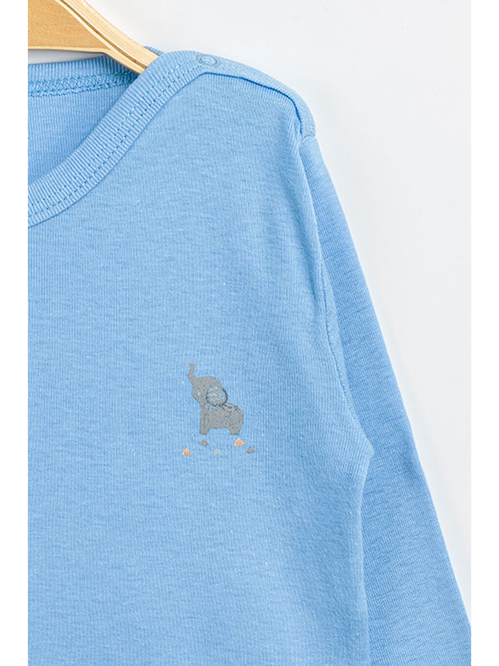 Mavi Erkek Kız Bebek Çıtçıtlı % 100 Pamuk Body & Zıbın 12 Ay - 36 Ay-2