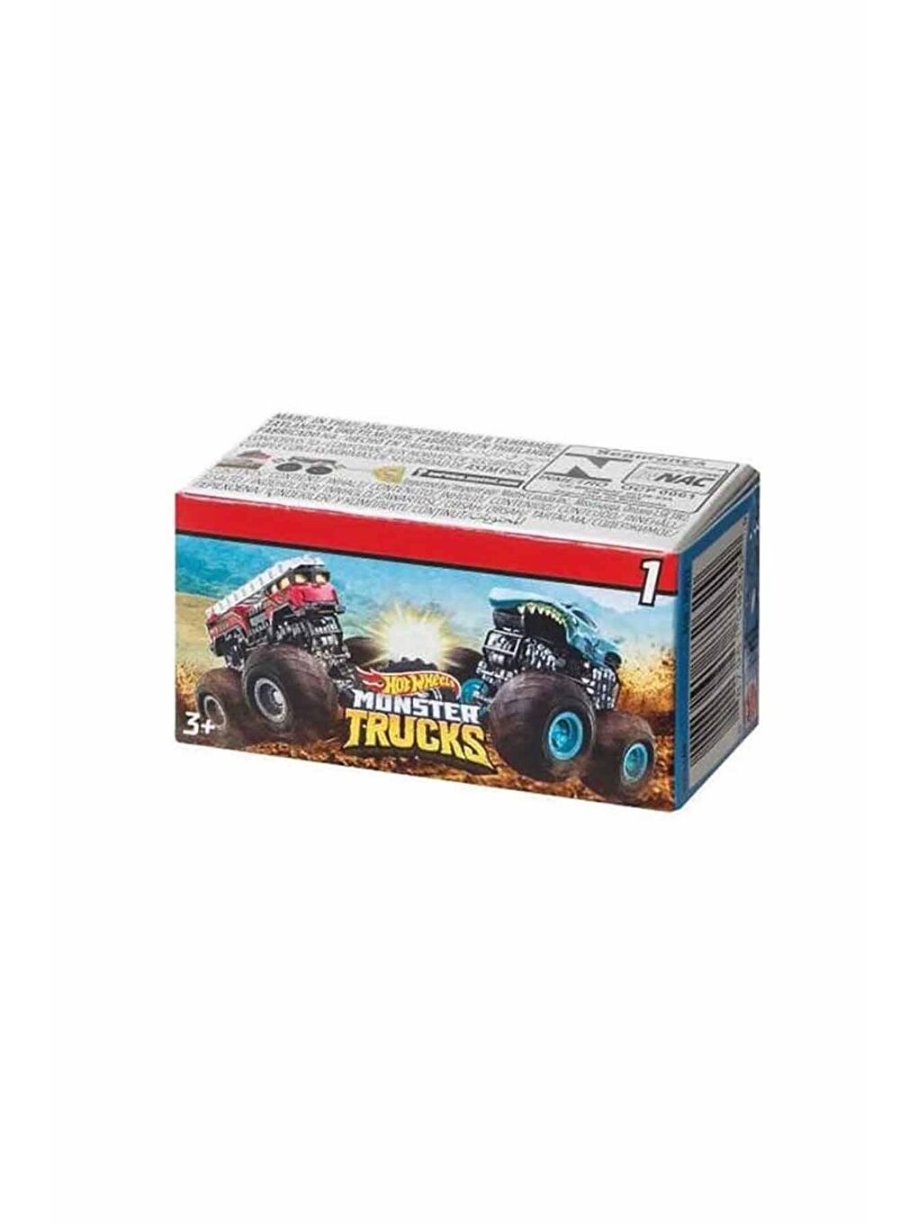 Hot Wheels Beyaz-Renklibaskı Monster Trucks Mini Arabalar Sürpriz Paket GPB72