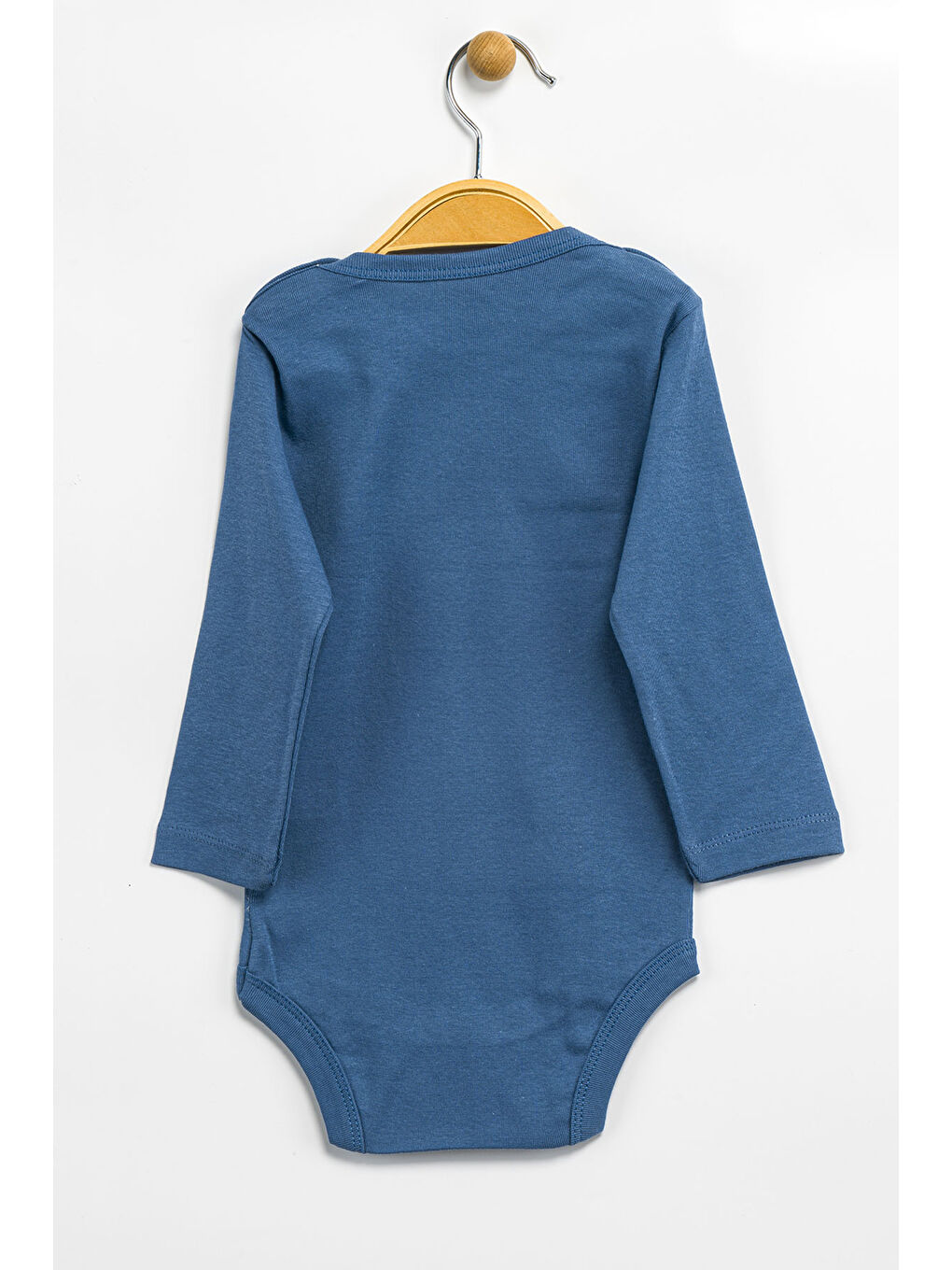 Mavi Erkek Kız Bebek Çıtçıtlı % 100 Pamuk Body & Zıbın 12 Ay - 36 Ay-1