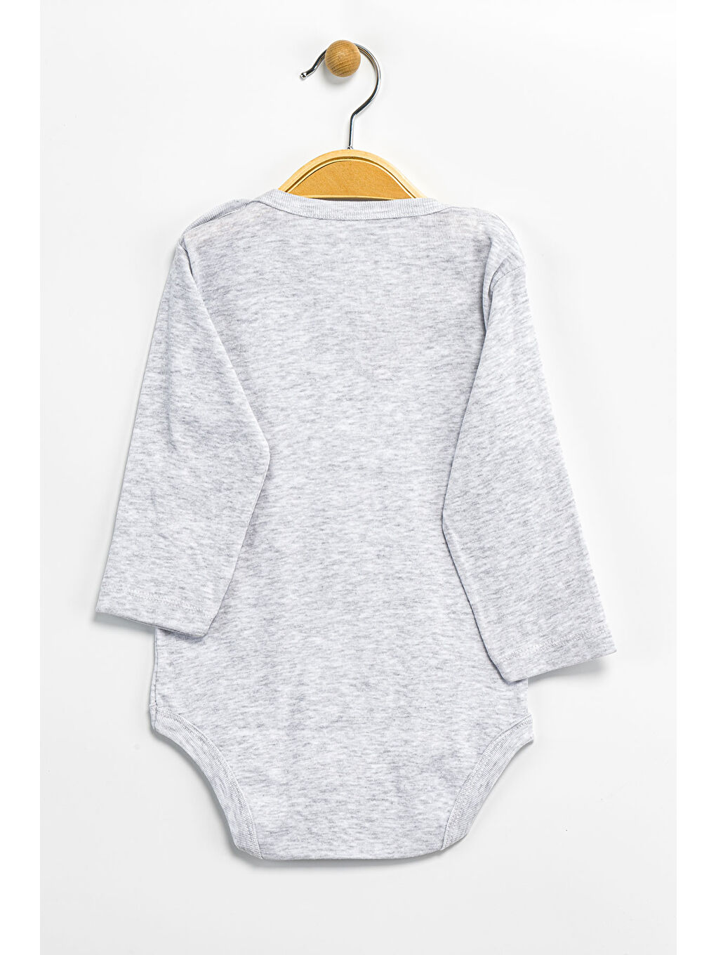 Gri Erkek Kız Bebek Çıtçıtlı % 100 Pamuk Body & Zıbın 12 Ay - 36 Ay-1