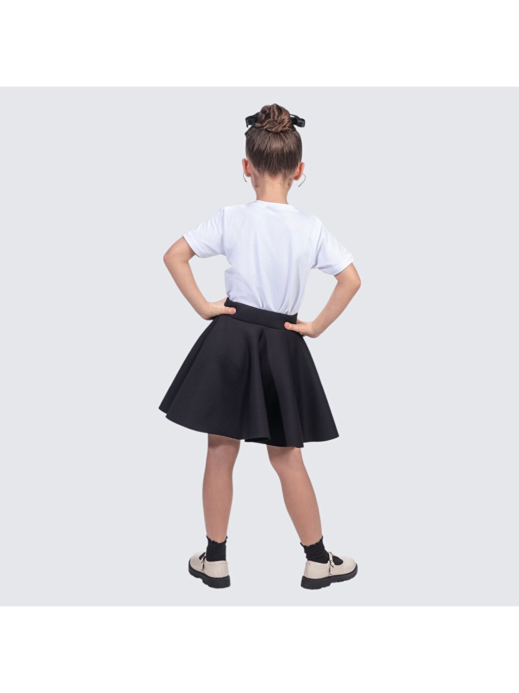 Siyah Scuba 23 Nisan Kız Çocuk Kloş Etek MNK0565-9