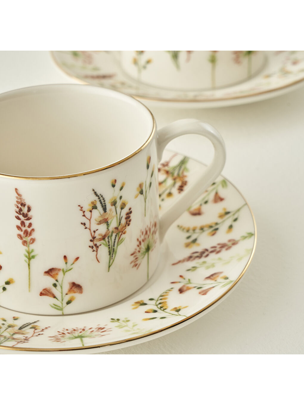 Karışık Flores Porselen 2'li Çay Fincanı Seti (180 cc)-1