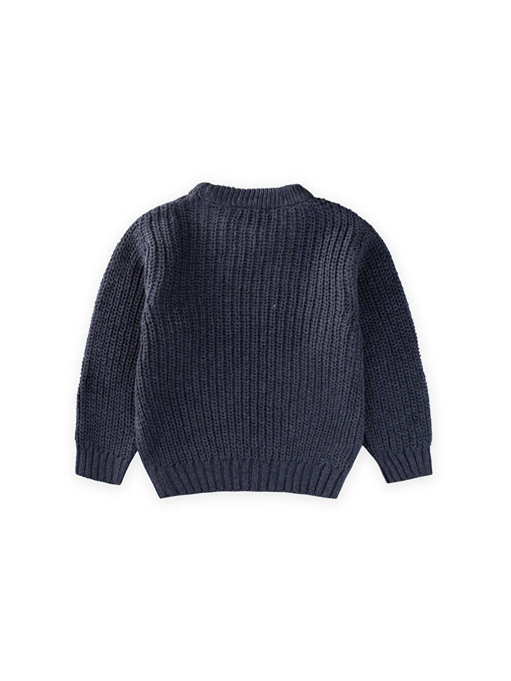 Bisiklet Yaka Selanik Triko Kazak 2-8 Yaş İndigo Mavi-1