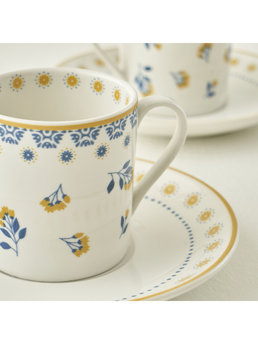 Mabel Porselen 2'li Kahve Fincanı Seti Mavi (90 cc)-1