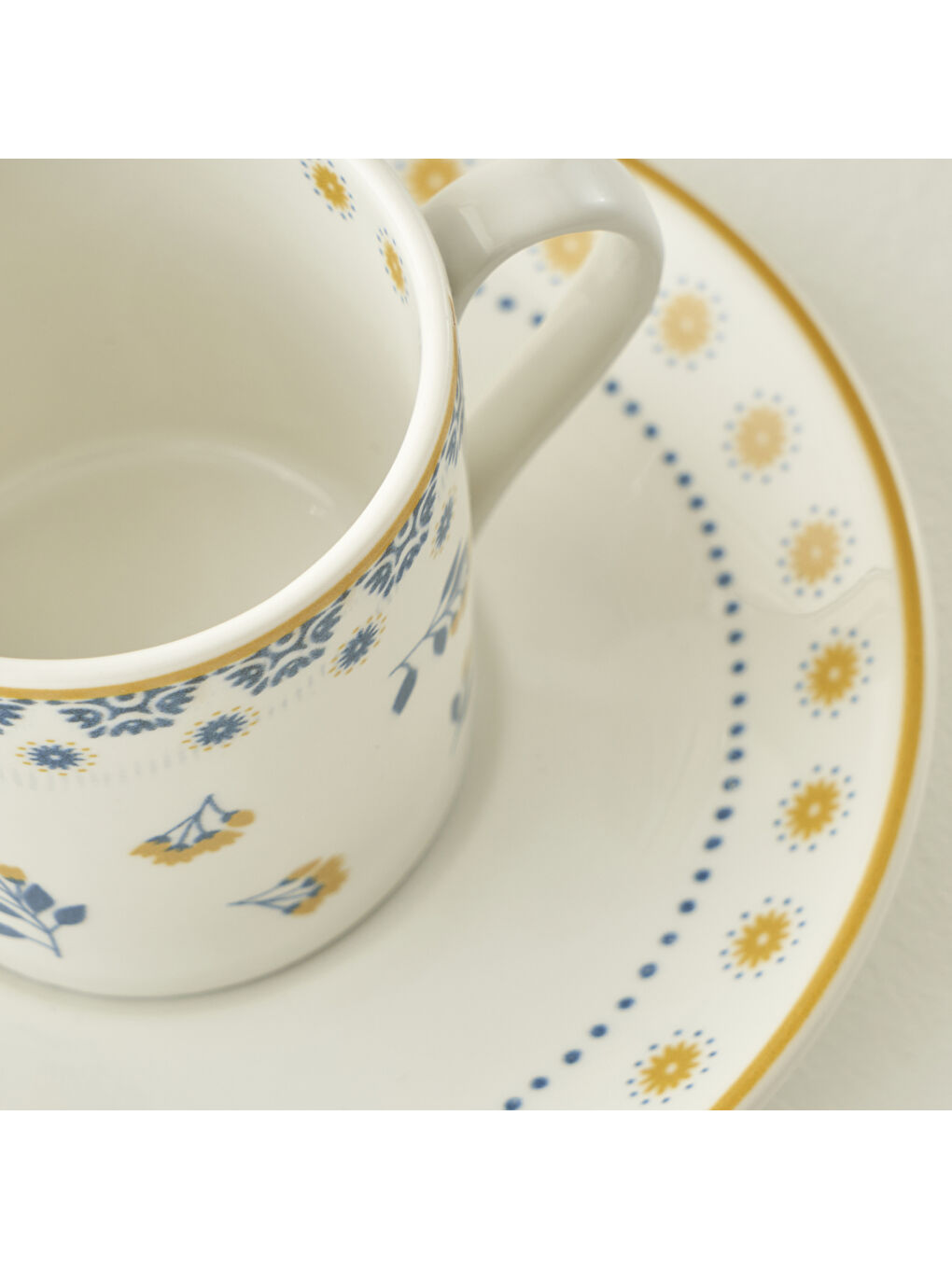 Mabel Porselen 2'li Kahve Fincanı Seti Mavi (90 cc)-2