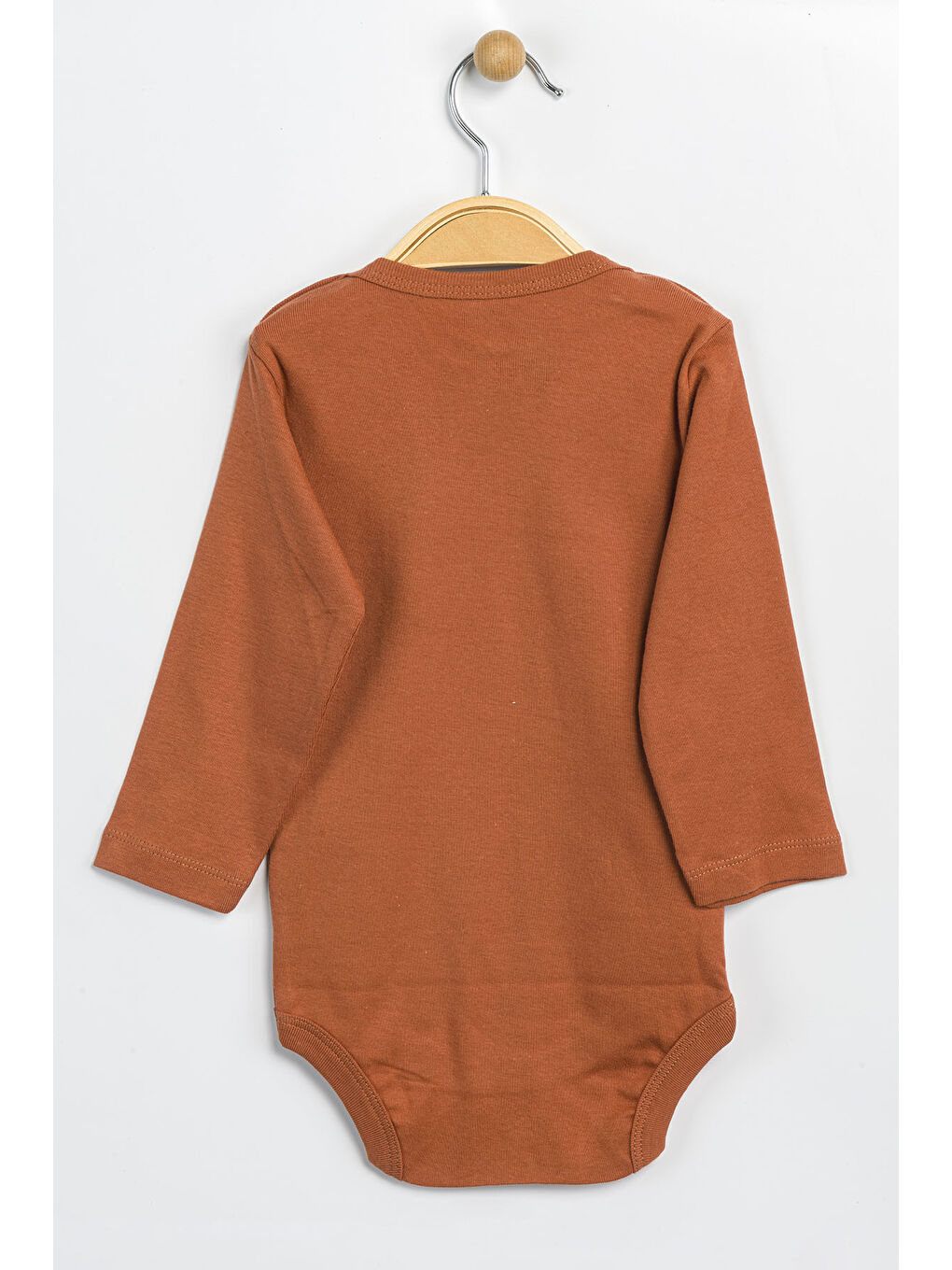 Kahverengi Erkek Kız Bebek Çıtçıtlı % 100 Pamuk Body & Zıbın 12 Ay - 36 Ay-1