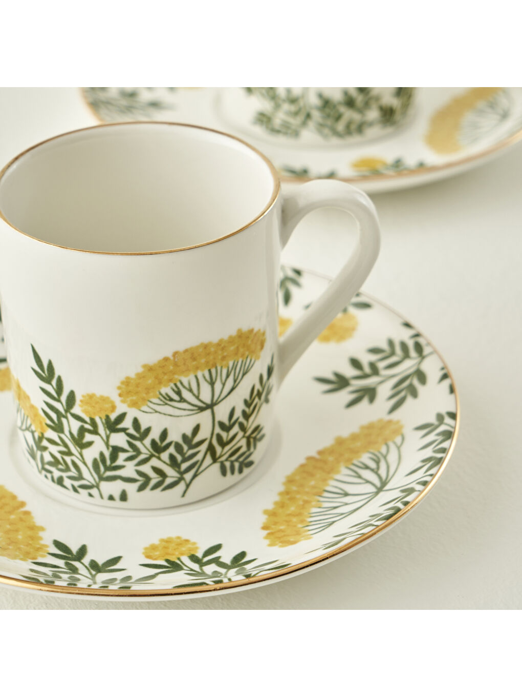 Lily Porselen 2'li Kahve Fincanı Seti Yeşil (90 cc)-1