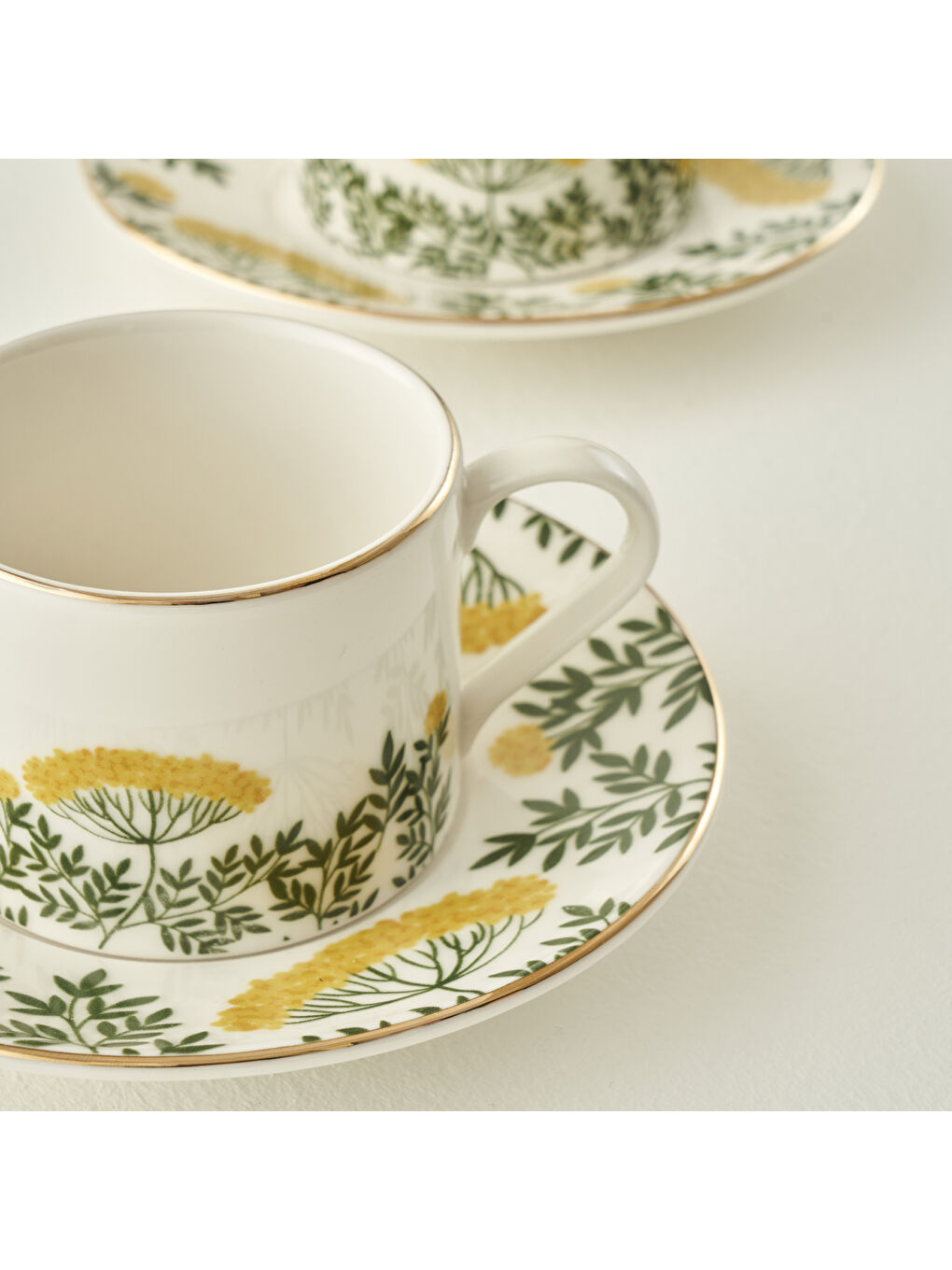 Lily Porselen 2'li Çay Fincanı Seti Yeşil (180 cc)-1