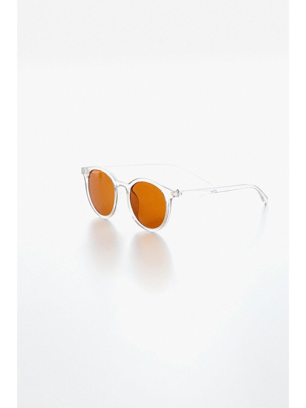 Renksiz Yuvarlak Çerçeveli Unisex Güneş Gözlüğü-1