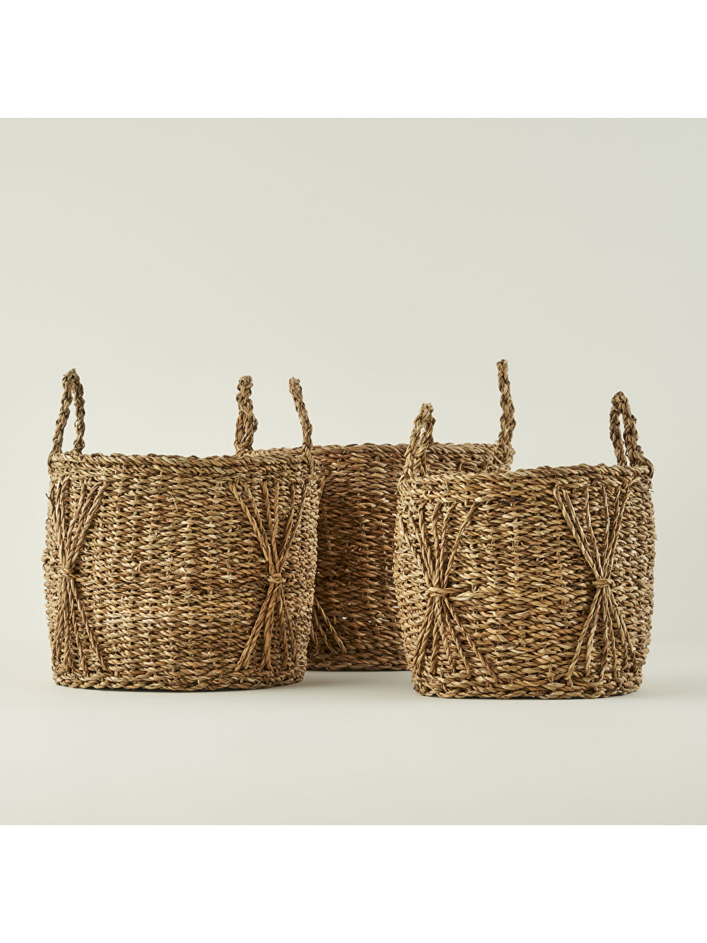 Bej Ella Hasır Sepet Naturel (28x25 cm)-3