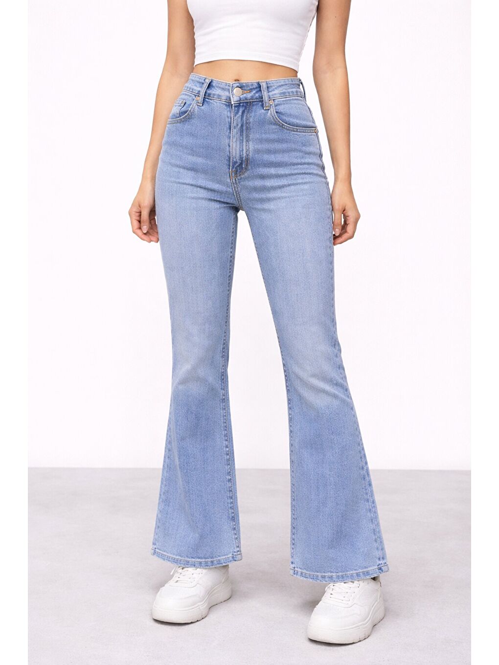 Mavi İspanyol Paça Esnek Jean