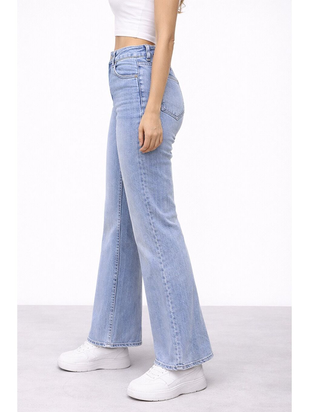 Mavi İspanyol Paça Esnek Jean-1