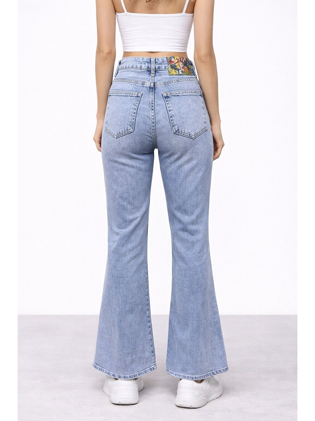 Mavi İspanyol Paça Esnek Jean-2