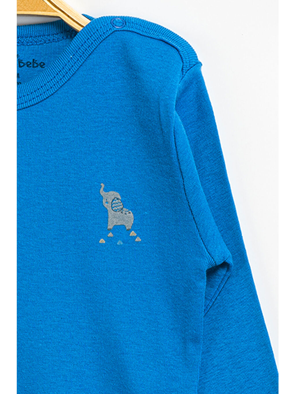 Mavi Erkek Kız Bebek Çıtçıtlı % 100 Pamuk Body & Zıbın 12 Ay - 36 Ay-2