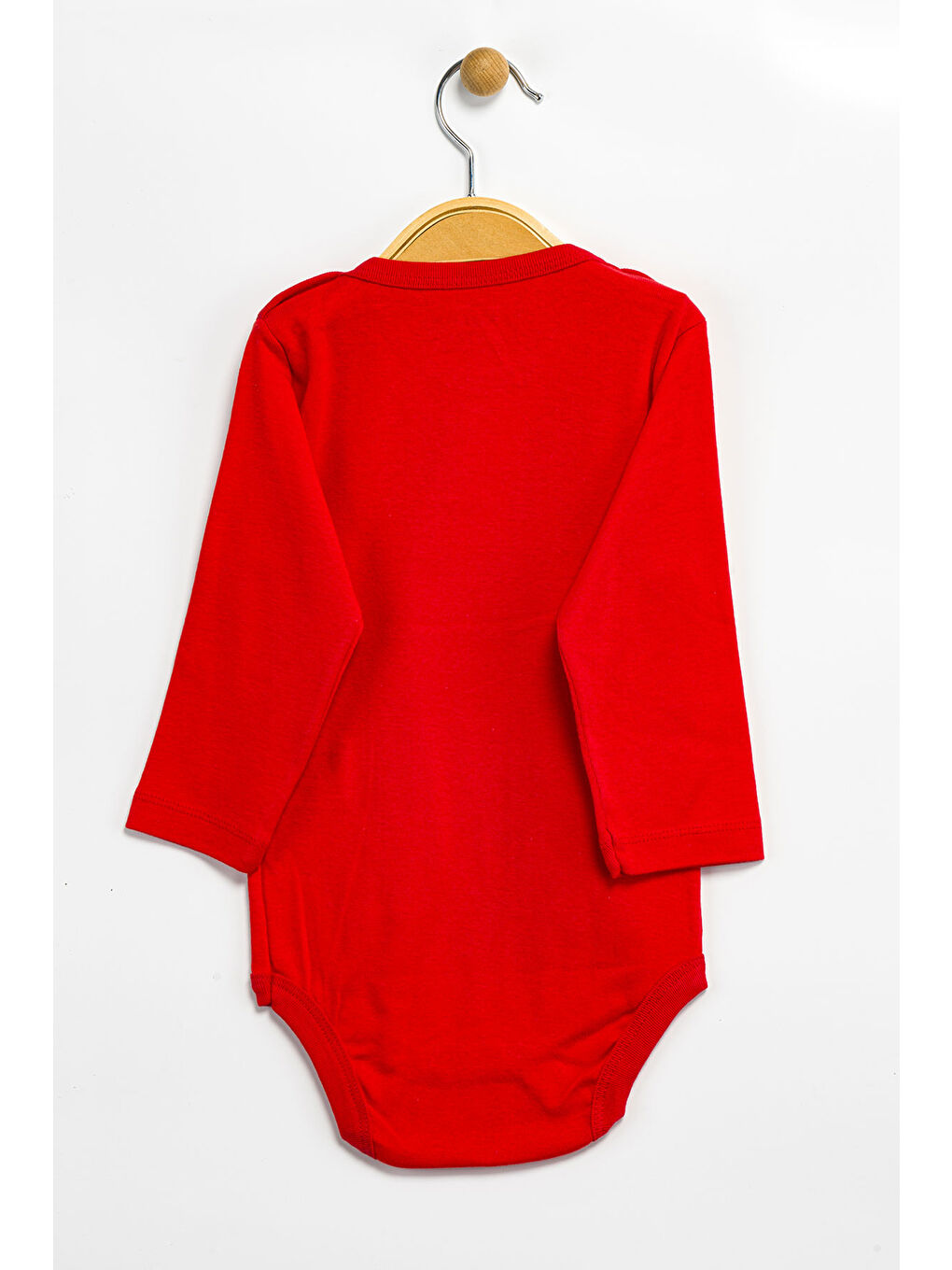 Kırmızı Erkek Kız Bebek Çıtçıtlı % 100 Pamuk Body & Zıbın 12 Ay - 36 Ay-1