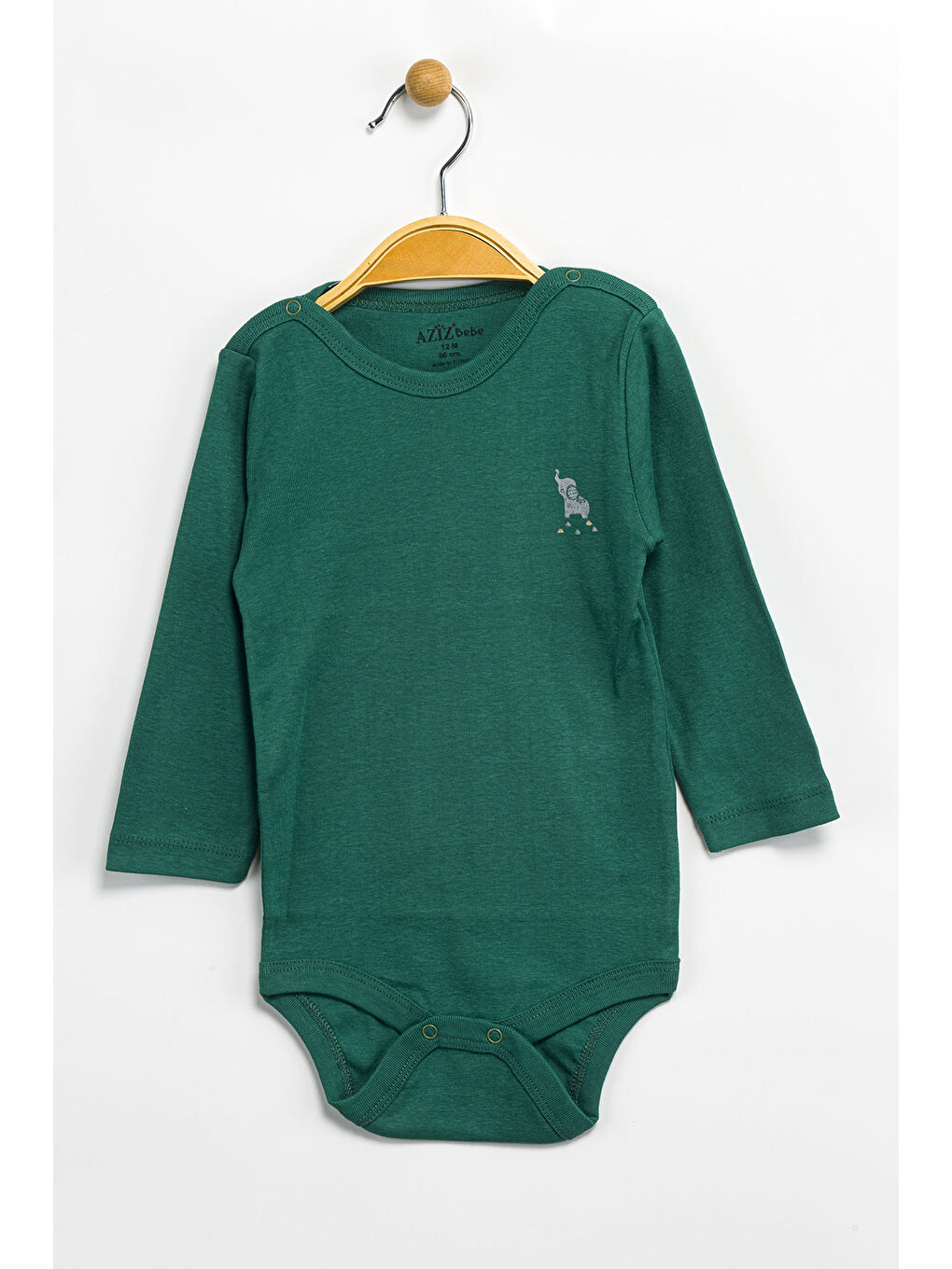 Yeşil Erkek Kız Bebek Çıtçıtlı % 100 Pamuk Body & Zıbın 12 Ay - 36 Ay