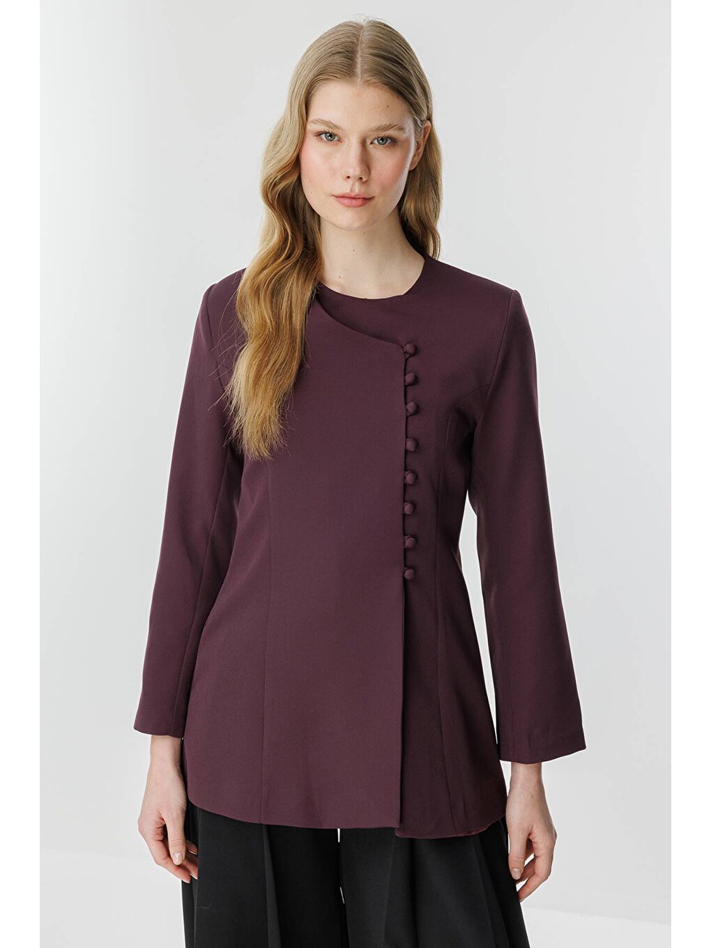 Soft Slim Fit Bordo Ceket-2