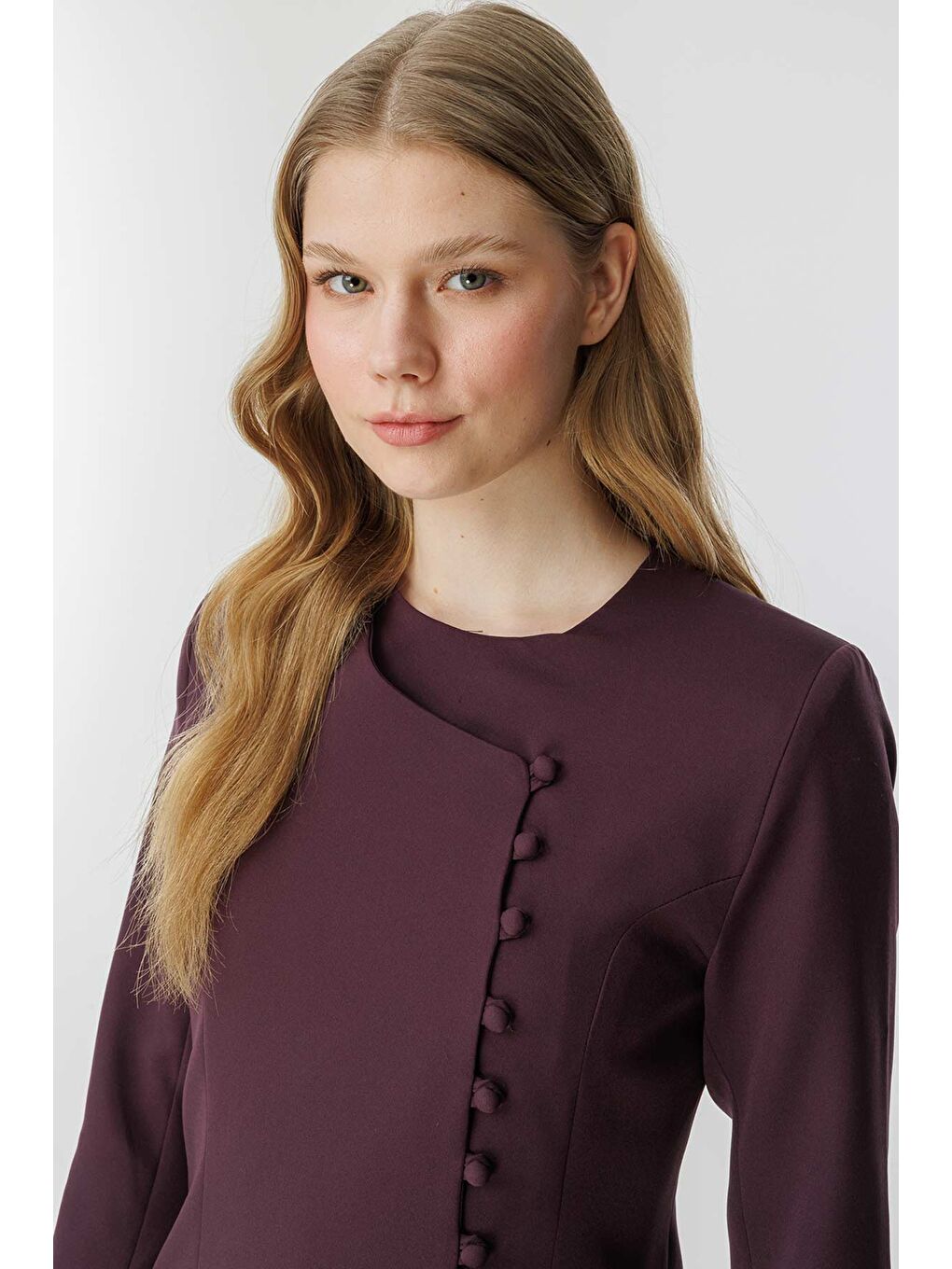 Soft Slim Fit Bordo Ceket-4