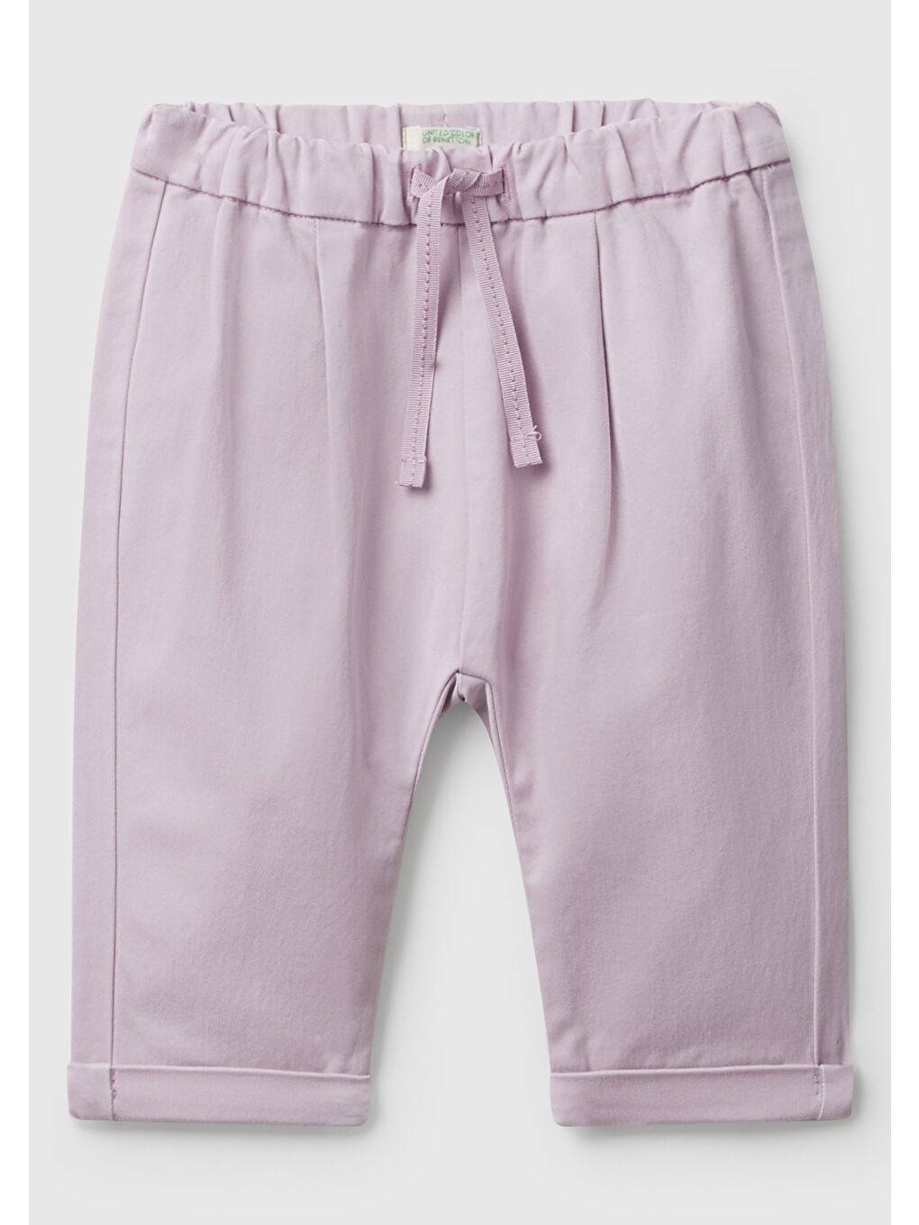 Bebek Lila Tavşan İşlemeli Önü Pileli Bağcık Detaylı Pantolon