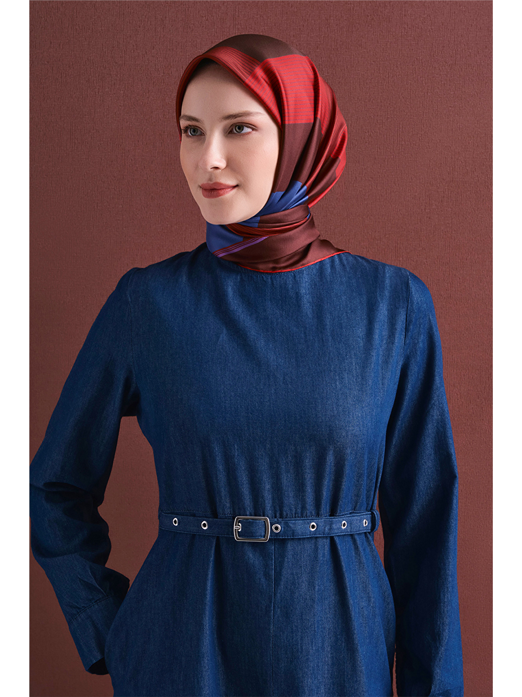 Bordo Saf İpek Twill Eşarp 9610d 89-2