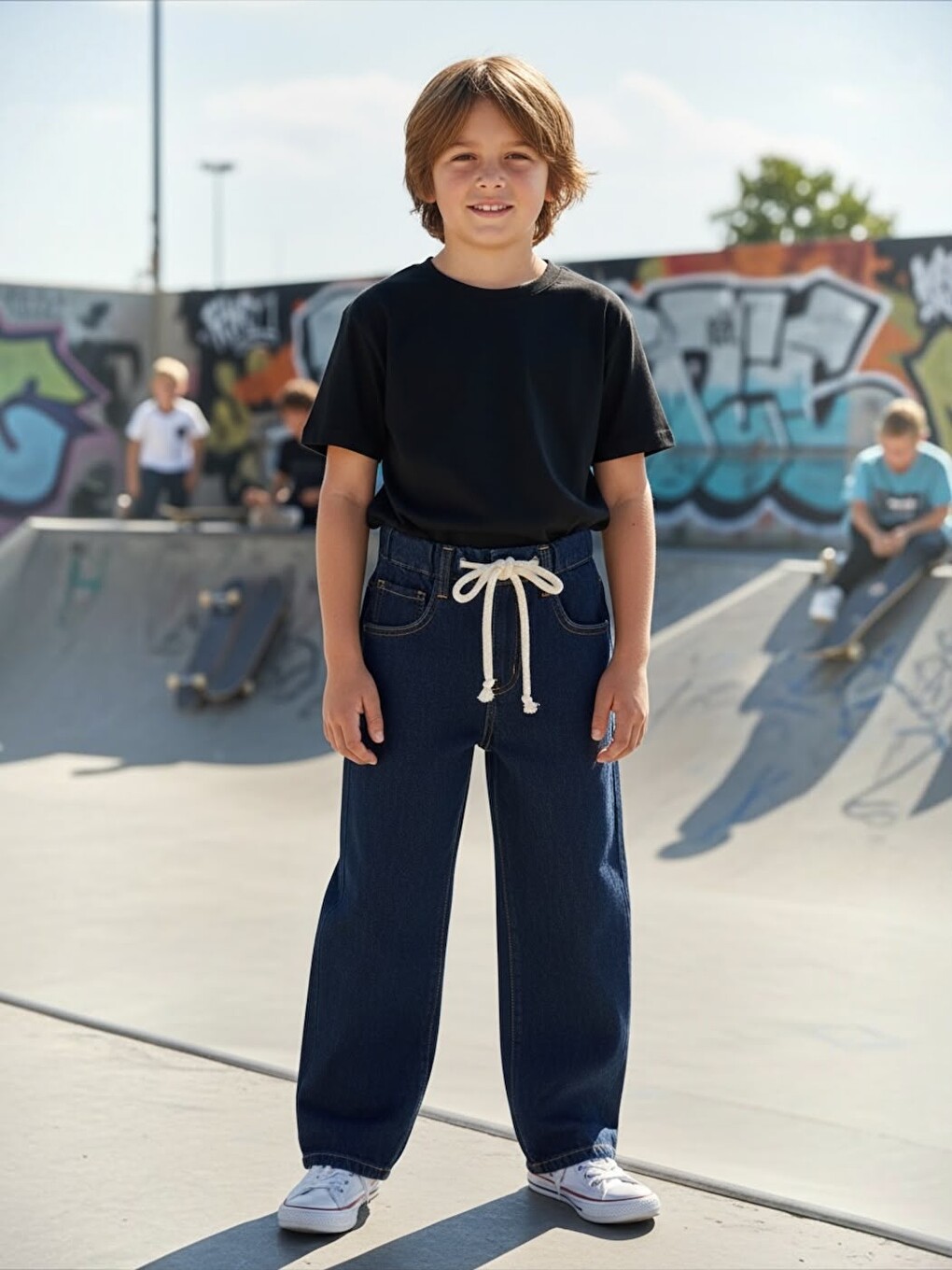 Mavi Erkek Çocuk Bol Kesim Baggyfit Jean Pantolon-1