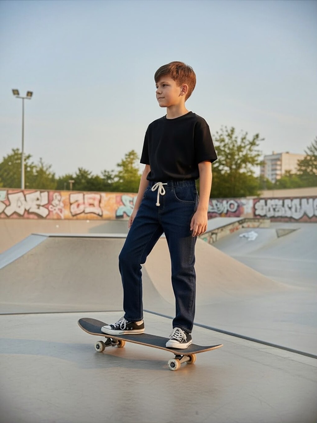 Mavi Erkek Çocuk Bol Kesim Baggyfit Jean Pantolon-4