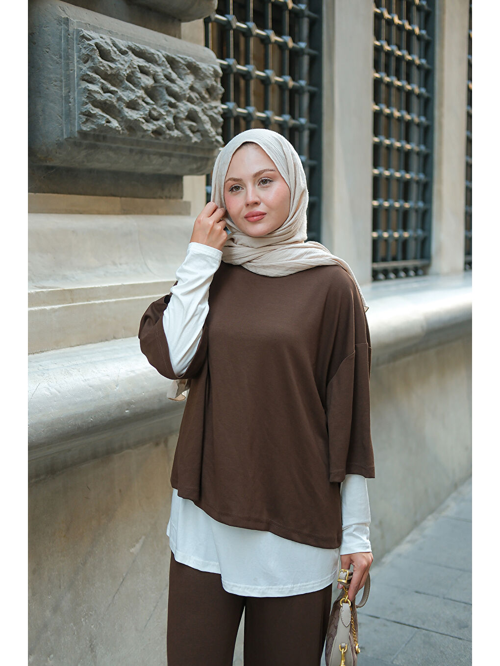 Kahverengi Kadın İç Badili Üçlü Takım Kahve-3