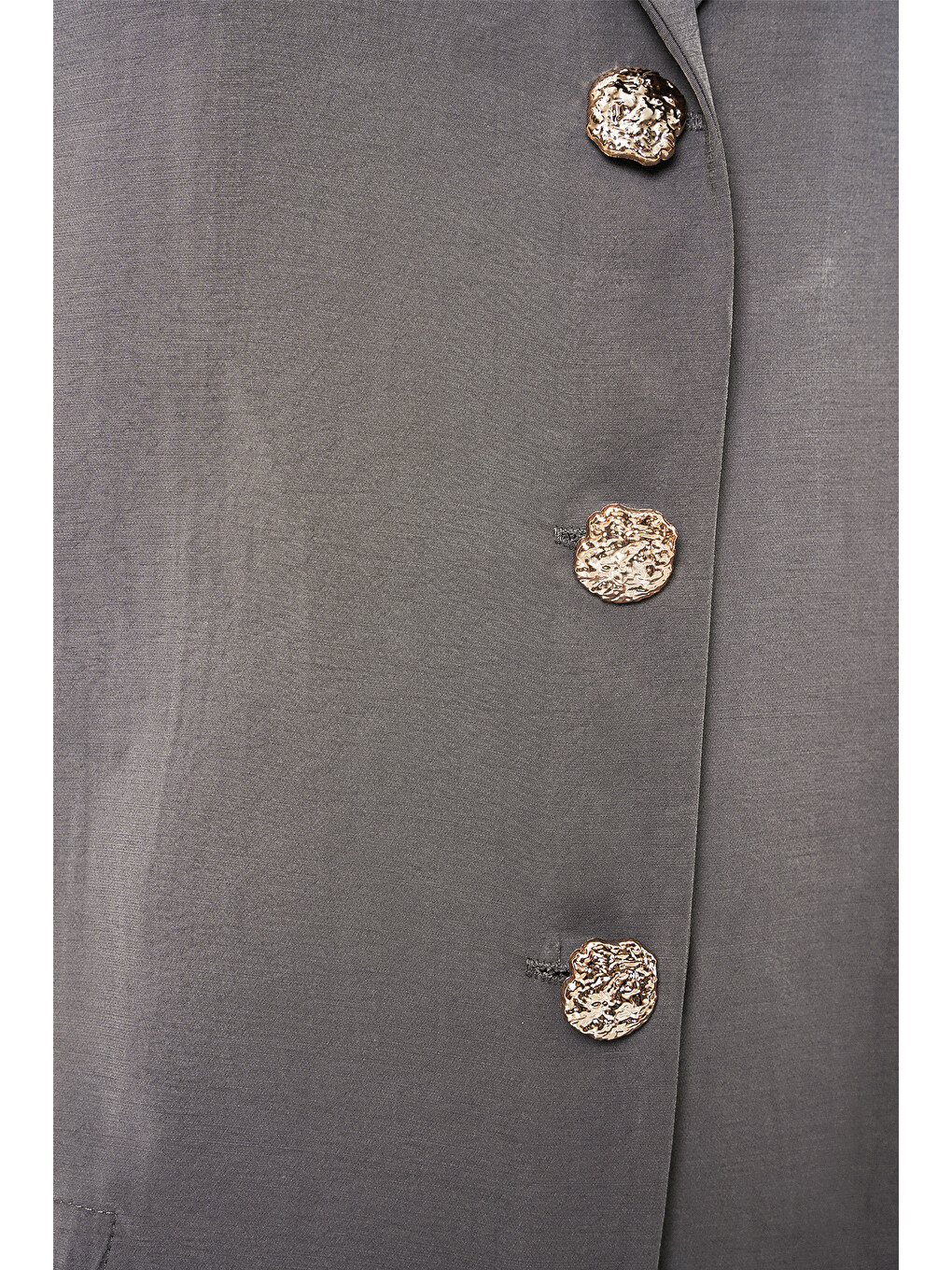 Kadın Kruvaze Yaka Oversize Ceket 0747 - Gri-3