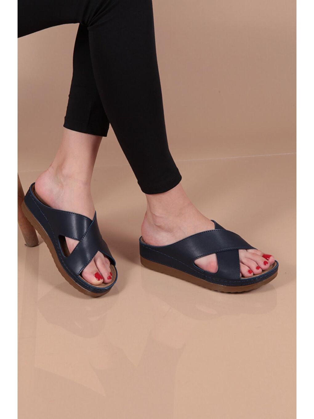 Lacivert Z0632 Kadın Konfor Anatomic Terlik
