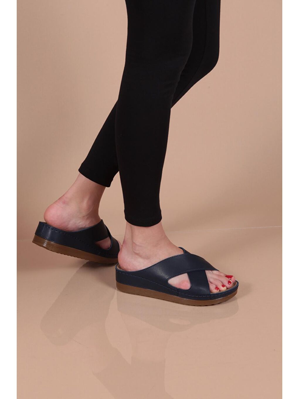 Lacivert Z0632 Kadın Konfor Anatomic Terlik-1