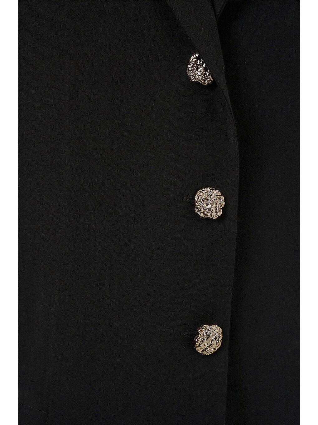 Kadın Kruvaze Yaka Oversize Ceket 0747 - Siyah-3