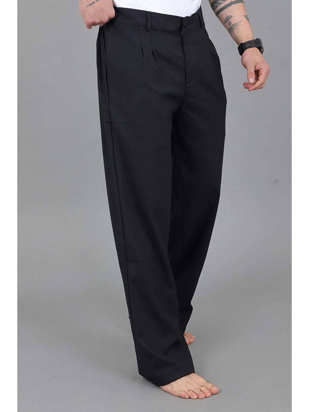 Lacivert Baggy Kumaş Pantolon MM 603_0441