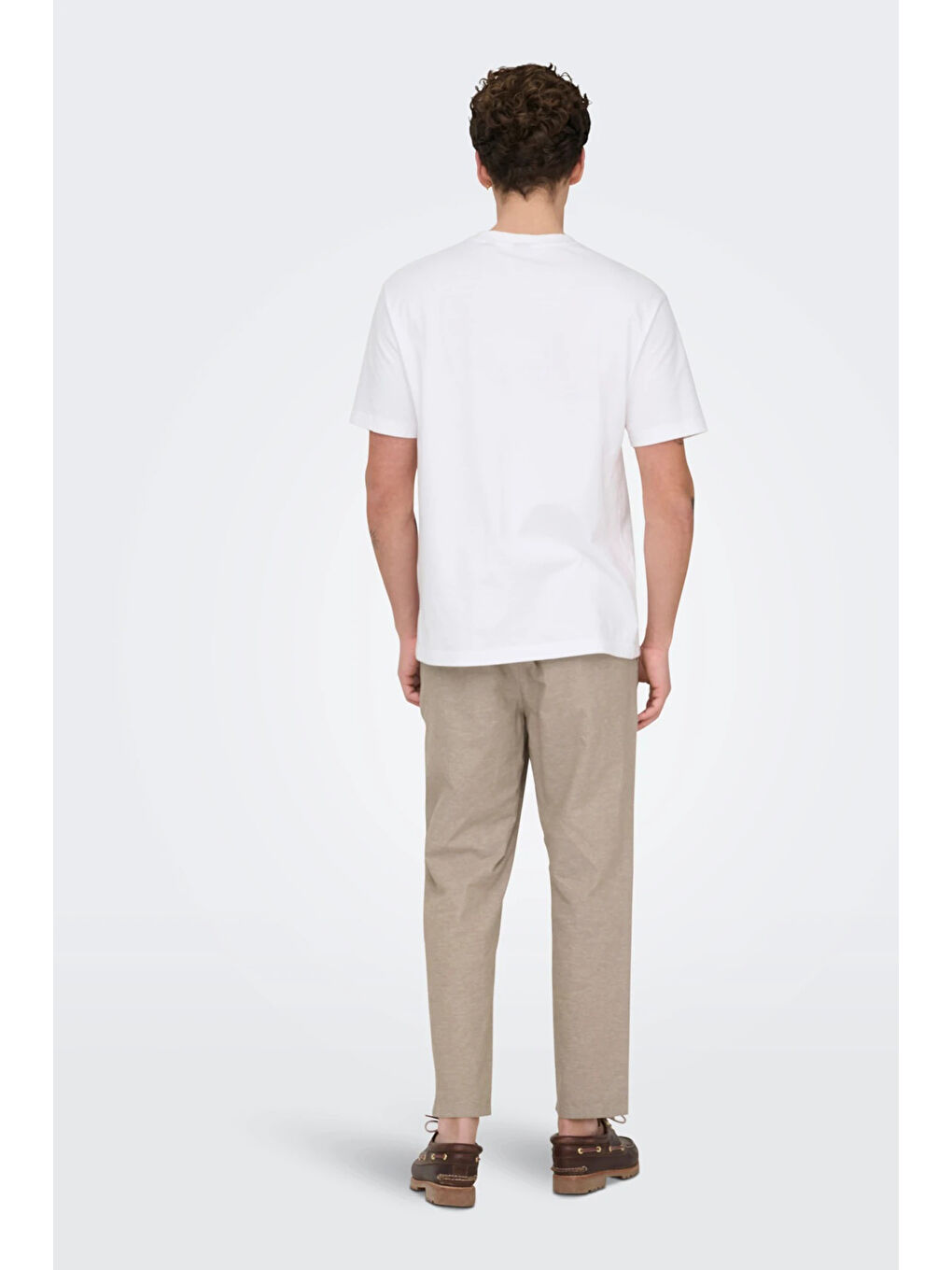 Bej Onslinus Keten ve Pamuk Karışımlı Tapered Fit Daralan Paça Pantolon 22024966-3