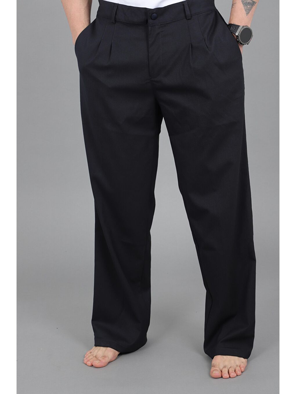 Lacivert Baggy Kumaş Pantolon MM 603_0441-2