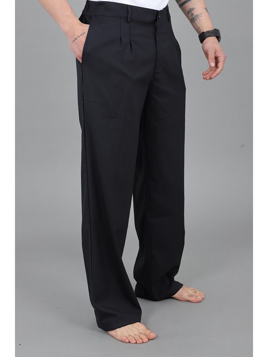Lacivert Baggy Kumaş Pantolon MM 603_0441-3