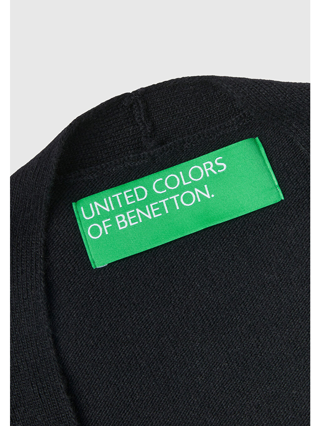 United Colors Of Benetton Kadın Siyah Yün Karışımlı Belden Bağlamalı Hırka - 5