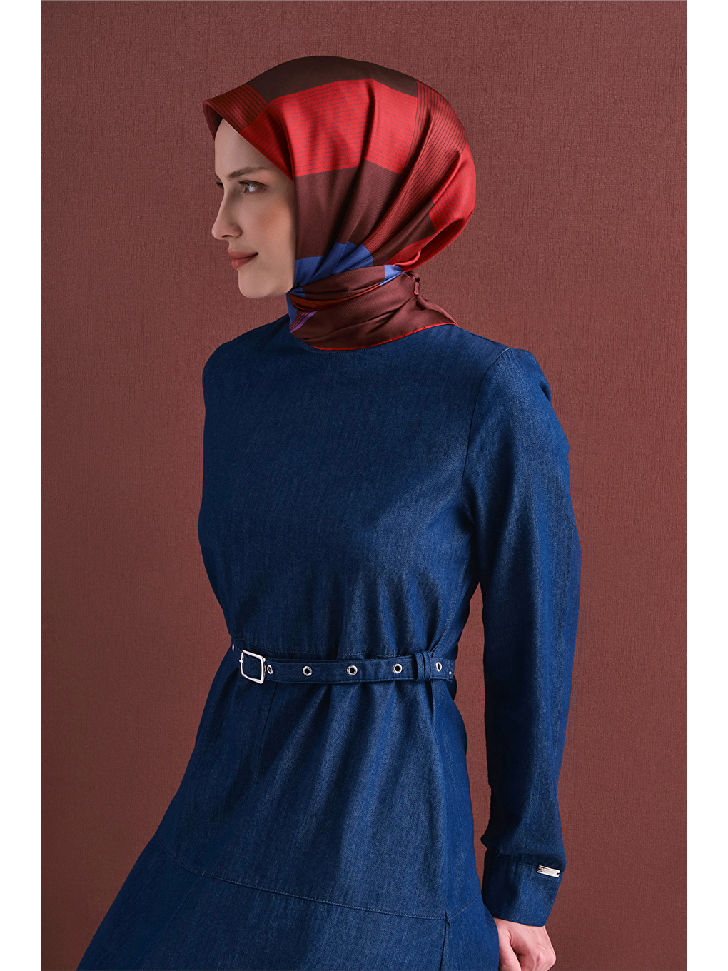 Bordo Saf İpek Twill Eşarp 9610d 89-3